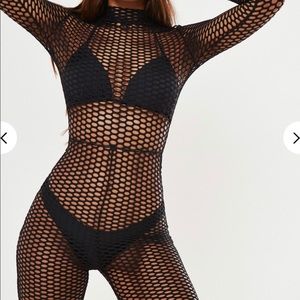 Biker short fishnet jumpsuit